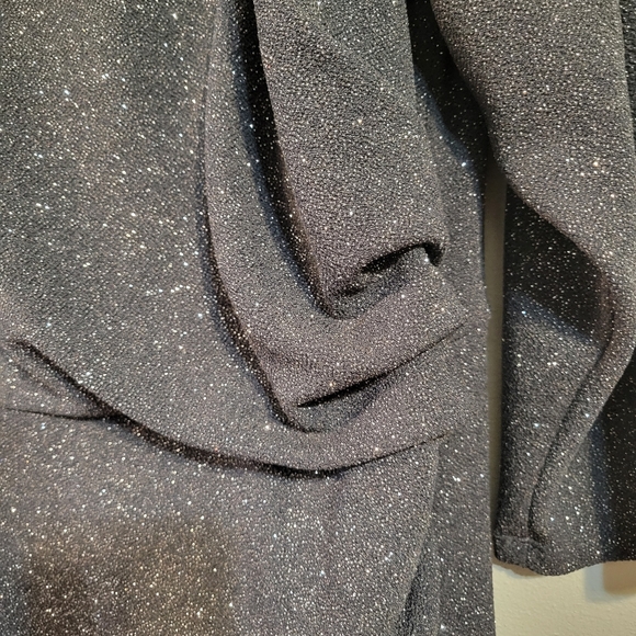 Eliza J 14W midi length sparkled charcoal 3/4 sleeve elegant dress - Picture 3 of 10